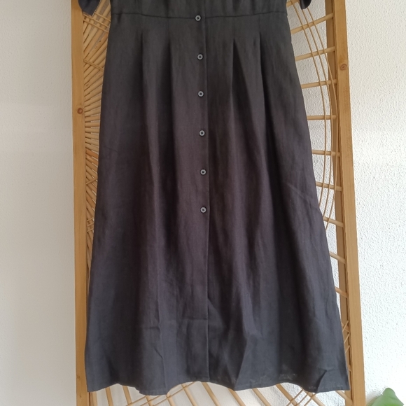 Everlane The Frolic Button Front Linen Dress Black / Size 2 - Picture 5 of 13